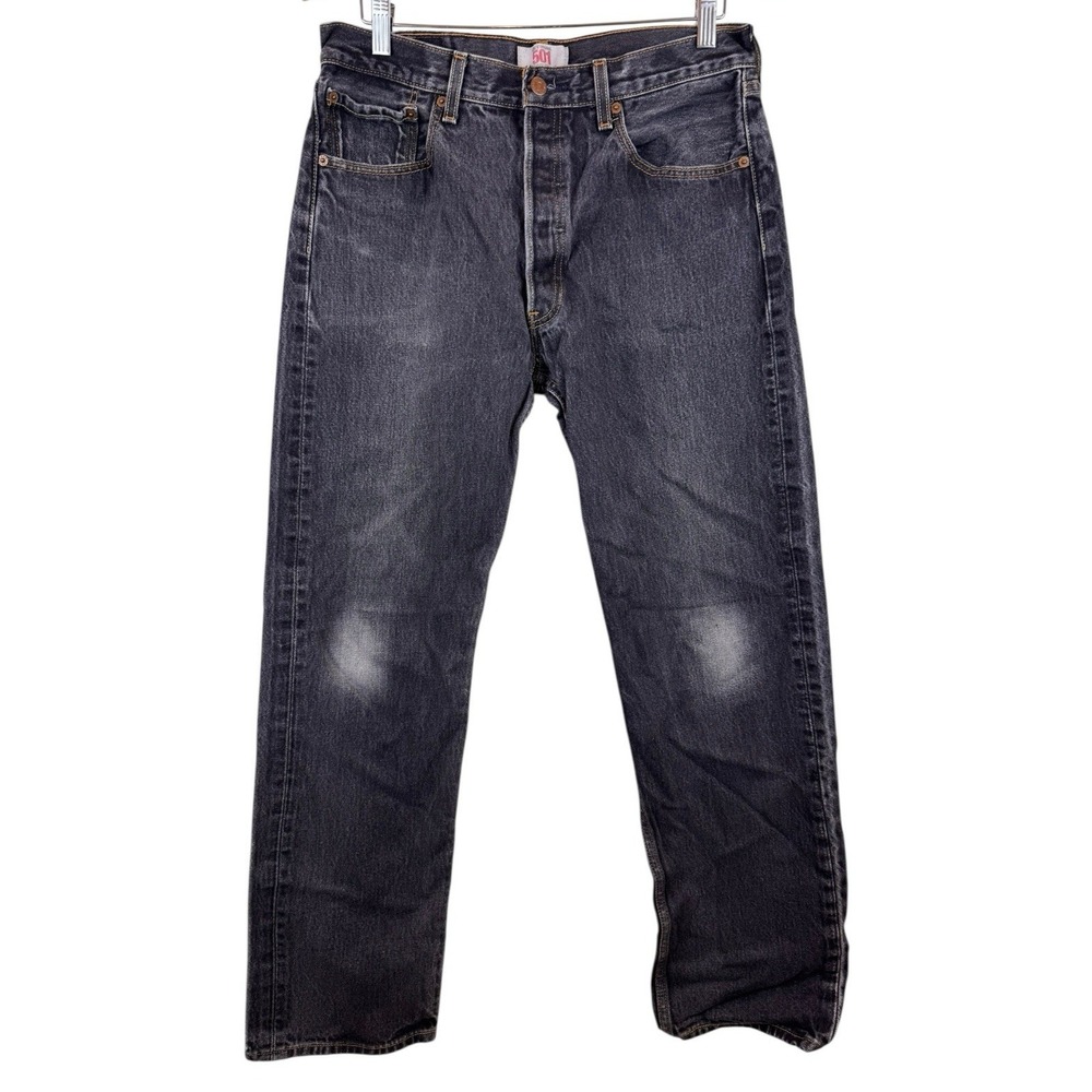 Levi's 501 Men's Denim‎ Straight Leg Button Fly Black Jeans 34X34 Y2K Vintage